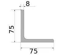 Уголок 75х75х8, длина 12 м, марка Ст09Г2С-15