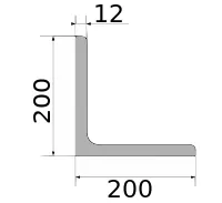 Уголок 200х200х12, длина 12 м, марка Ст09Г2С-12