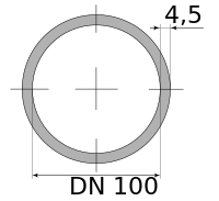 Трубы ВГП 100х4.5 ДУ, длина 11 м, DN 100