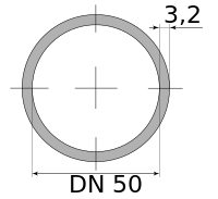 Трубы ВГП 50х3.2 ДУ, длина 6 м, DN 50