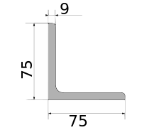 Уголок 75х75х9, длина 12 м, марка Ст3