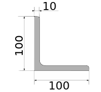 Уголок низколегир 100х100х10, длина 12 м, марка Ст09Г2С-15