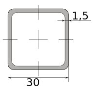 Труба профильная электросварная квадратная 30х30х1.5 6000-6050