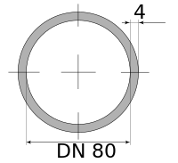 Трубы ВГП 80х4 ДУ, длина 12 м, DN 80