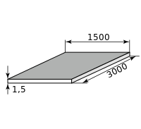 Лист алюминиевый 1.5х1500х3000, марка АД1М