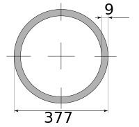 Трубы электросварные 377х9 10000-12000