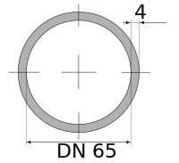 Трубы ВГП 65х4 ДУ, длина 12 м, DN 65