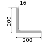 Уголок 200х200х16, длина 12 м, марка С345