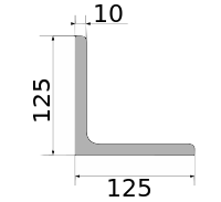 Уголок 125х125х10, длина 12 м, марка Ст3