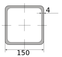 Труба профильная электросварная квадратная 150х150х4, длина 12 м